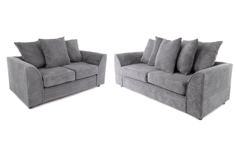 Byron 3 + 2 Seater Sofa Grey Cord