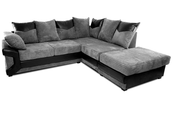 Dino Right Hand Corner Sofa Black/Grey