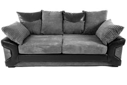 Dino 3 Seater Sofa Black/Grey