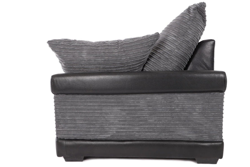 Dino Right Hand Corner Sofa Black/Grey