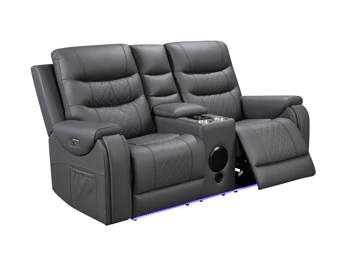 Forbes Electric Recliner 2 Seater Sofa Aire Leather