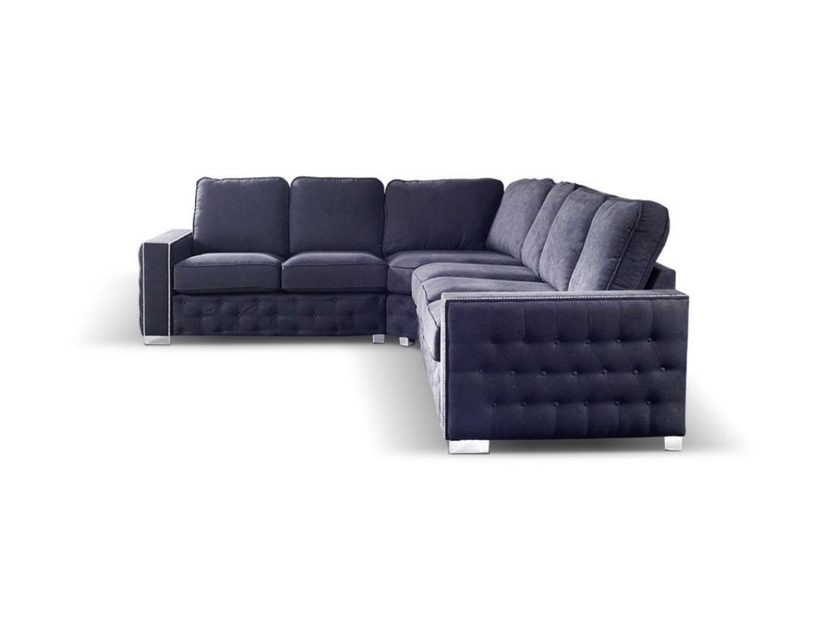 HB FURNITURE Olivia Corner Sofa 6 Seater Universal Corner Black
