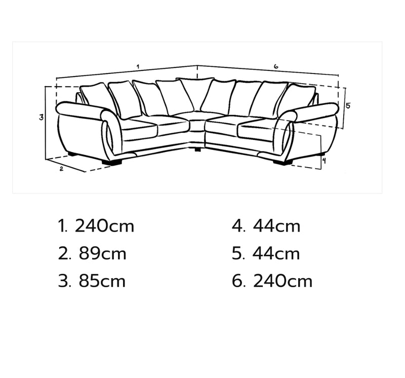 Shannon Sofa
Black/Grey Large Corner.