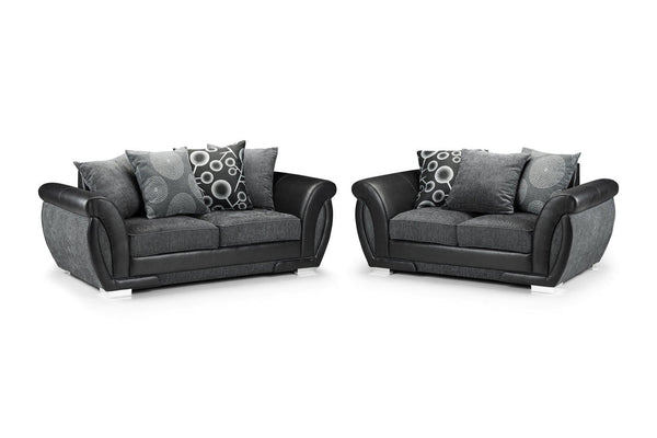 Shannon Sofa Black/Grey 3+2 Set