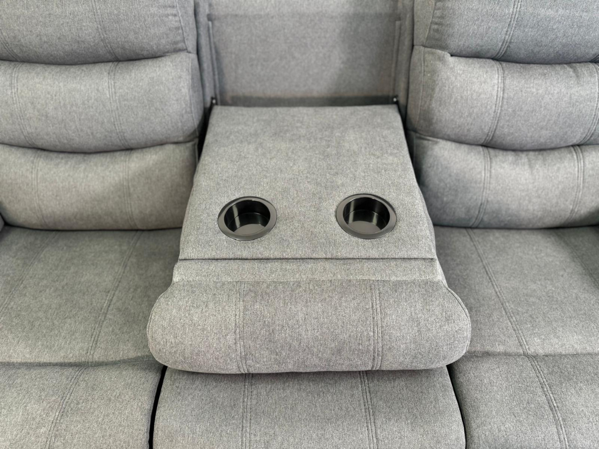 Sorrentino Recliner Sofa Set 3+2 in Grey Chenille Fabric