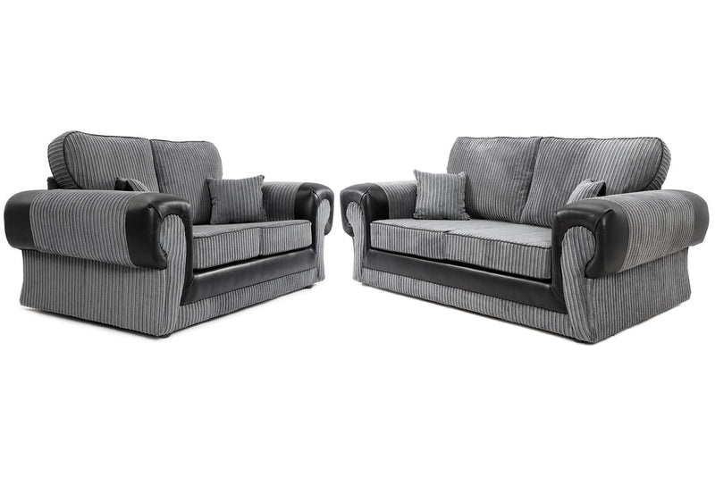 Tangent 3 + 2 Seater Sofa Black/Grey Cord