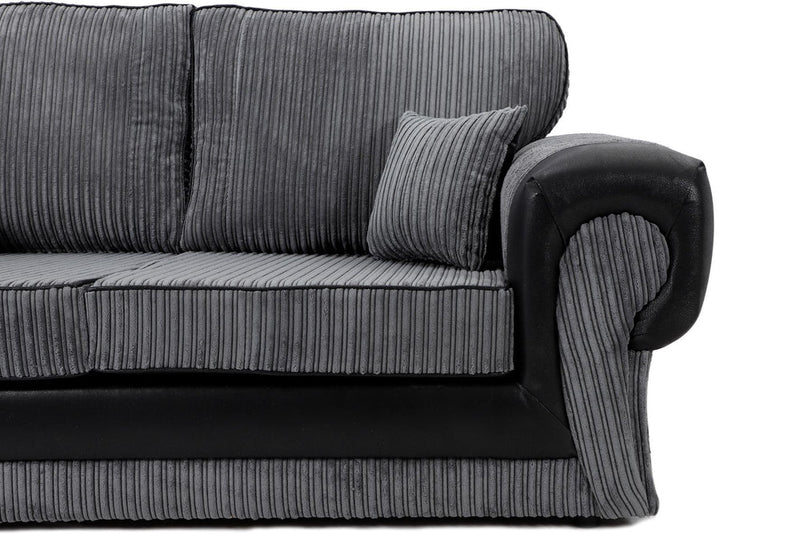 Tangent Large Corner 2C2 Sofa Black/Grey Cord