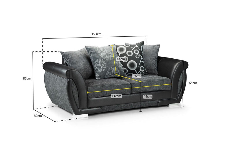 Shannon Sofa
Black/Grey 3 Seater