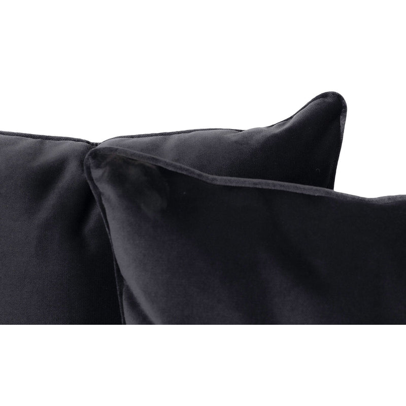 Ashton  3+2 Seater Black Plush Sofa