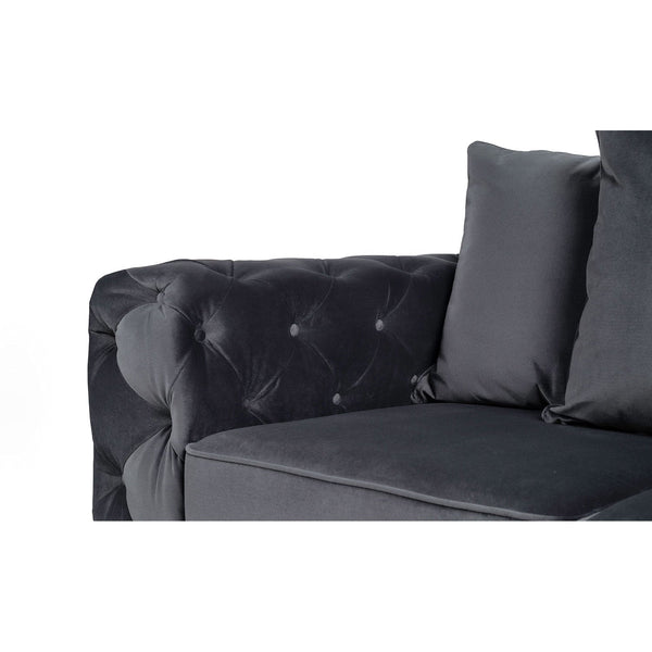 Ashton  3+2 Seater Black Plush Sofa