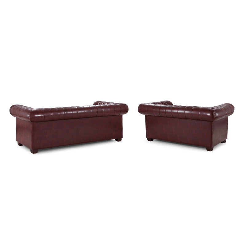 Chesterfield Bonded Leather 3+2 Seater Sofa Set