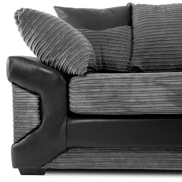 Dino 3 + 2 Seater Sofa Set Black/Grey Cord