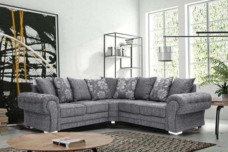 Malmo Grey Fabric Corner Sofa.