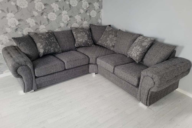 Malmo Grey Fabric Corner Sofa.